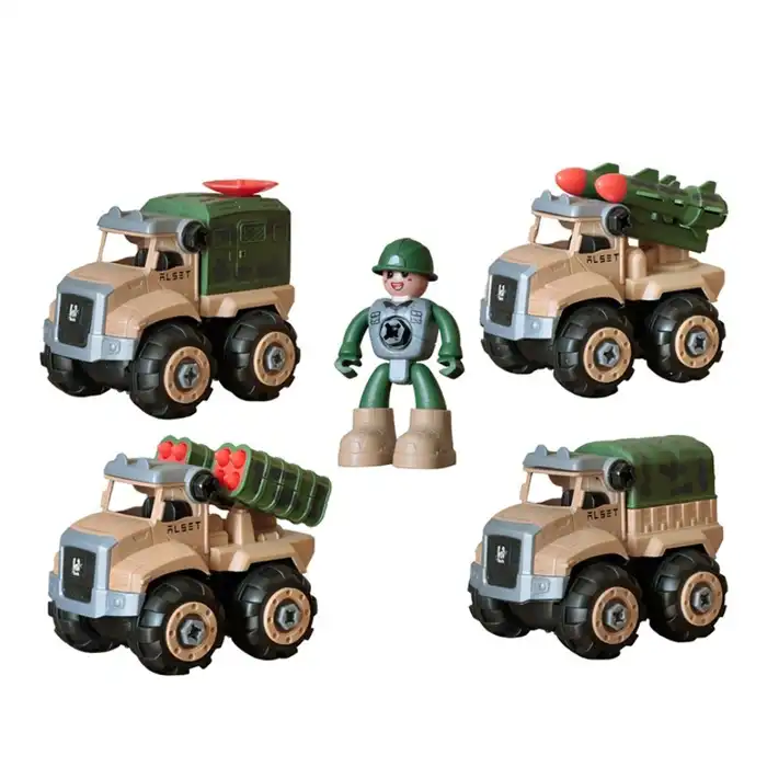 2ح اسباب بازی ست 4 عددی ماشین ارتشی کیوان تویز